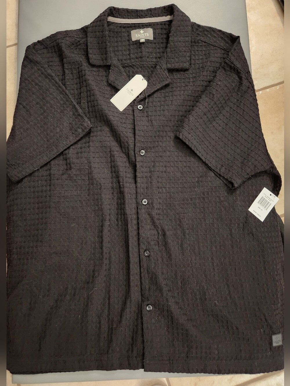 Men's Black Casual Button-Down Shirt